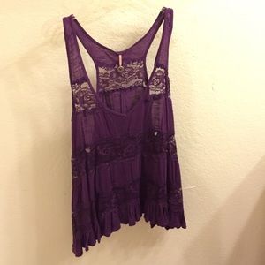 Purple lace tank