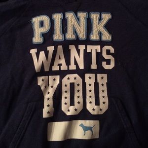 Dark blue love pink hoodie