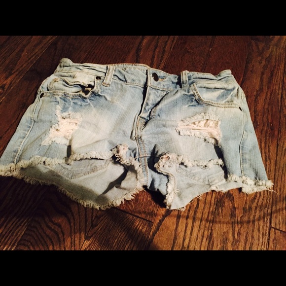 Jean shorts.