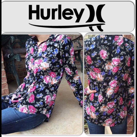 Hurley Tops - 🎉HP 5/9🎉 Hurley Floral Button Down Top MEDIUM
