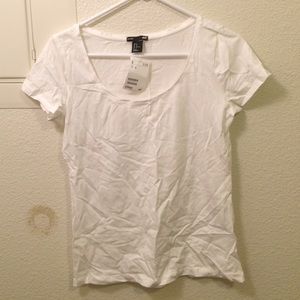H&M Basic White Scoopneck Top