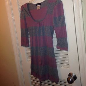 Purple & Gray Knit Dress