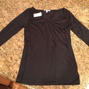 Banana Republic long-sleeve sparkle trim neck tee.