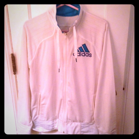 Adidas Track Jacket Blue and White size Medium