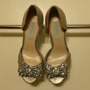 Rhinestone bow heels