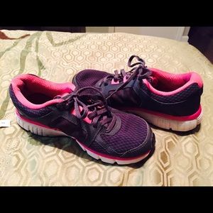 pink/grey/white shoes.