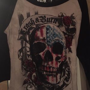 Crash and burn long sleeve t-shirt