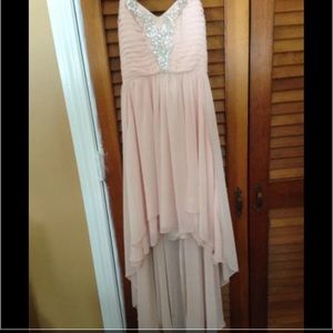 Blush high-low dress