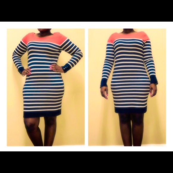 Banana Republic Dresses & Skirts - Banana Republic Long Sleeve Dress Navy Stripes