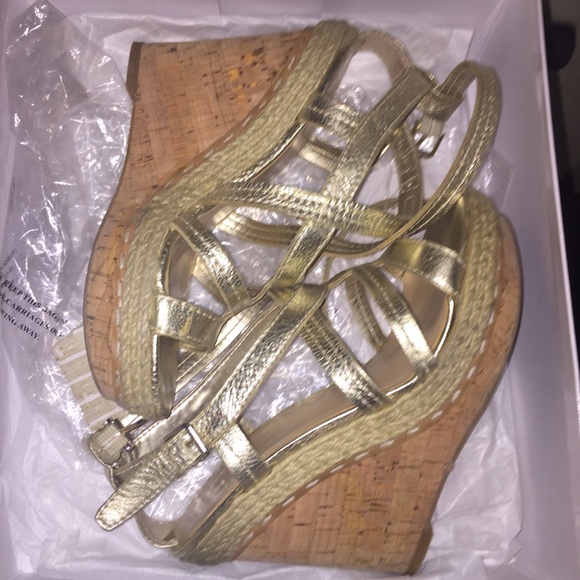 Nine West Light Gold Namiah Wedge