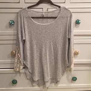 LF - Emma & Sam lace sleeve grey top