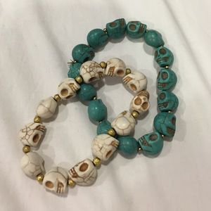 Turquoise & Off White //💀 Bracelets - bundle deal