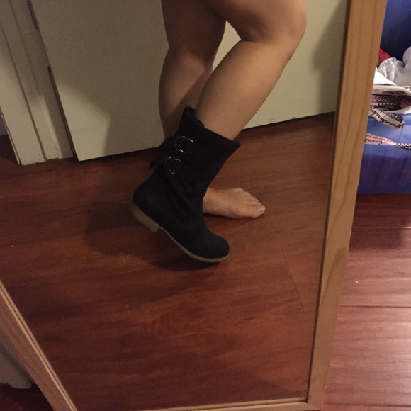 Black suede boots