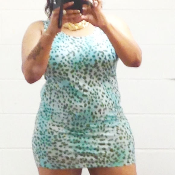 Cute mint leopard dress