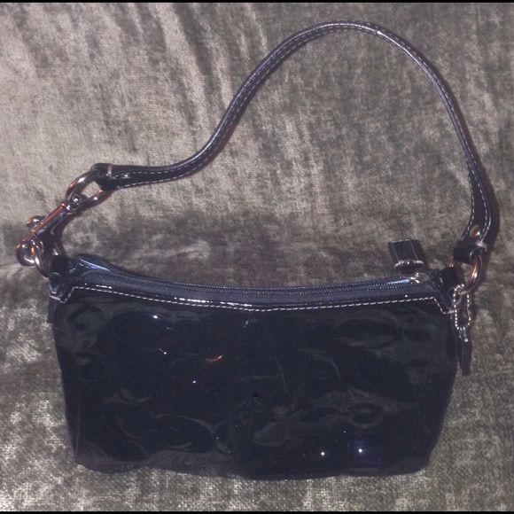Coach black patent leather purse