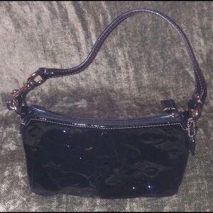 Coach black patent leather purse