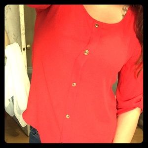 Plain red shirt, flowy fabric!