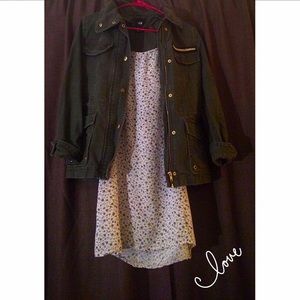 Brandy Melville White Floral Rin Dress.