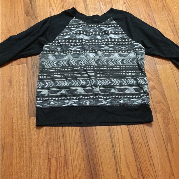 Black long sleeve tribal shirt