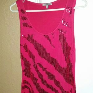 Pink sequin tank