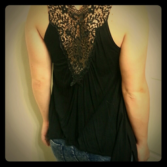 Lace black tank