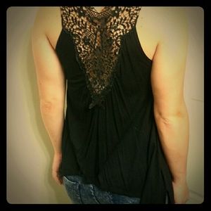 Lace black tank