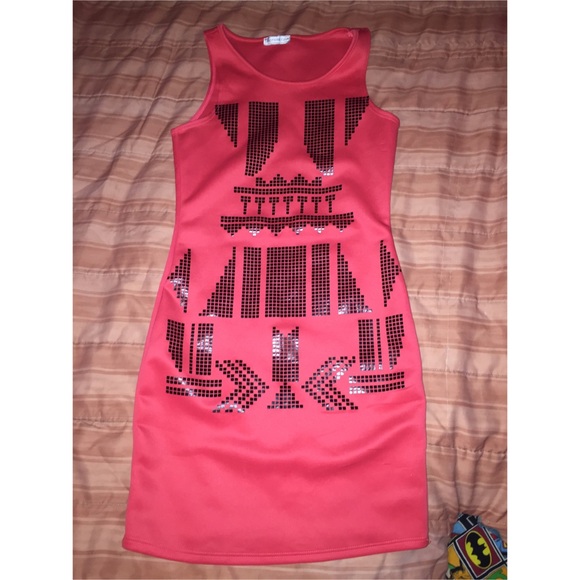 Orange Neon Fitted Dress
