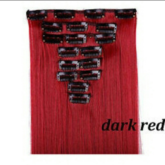Full Head Clip In Extension-Dark Red - Picture 2 of 4