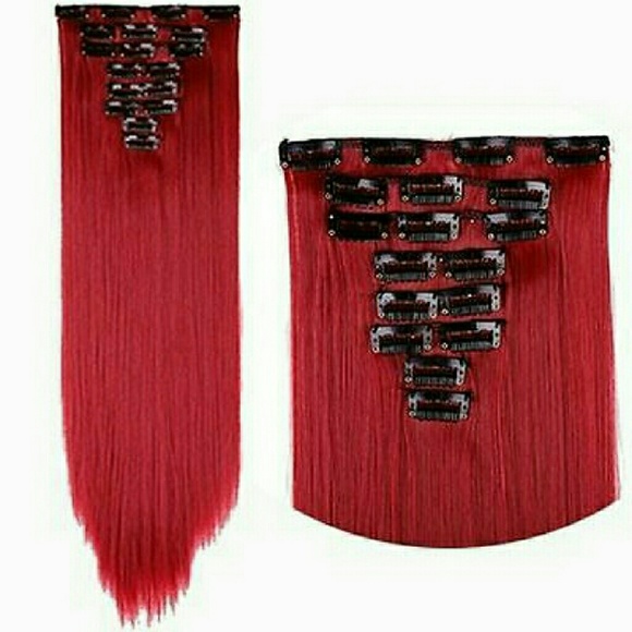 Full Head Clip In Extension-Dark Red - Picture 3 of 4