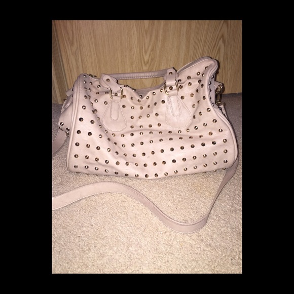 Tan studded purse