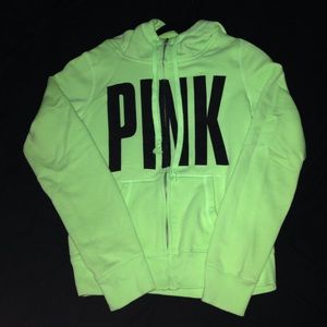ON HOLD PINK Neon Zip Up Hoodie