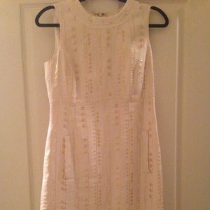 NEVER WORN Tory Burch Creme w/ Gold Accent Dress