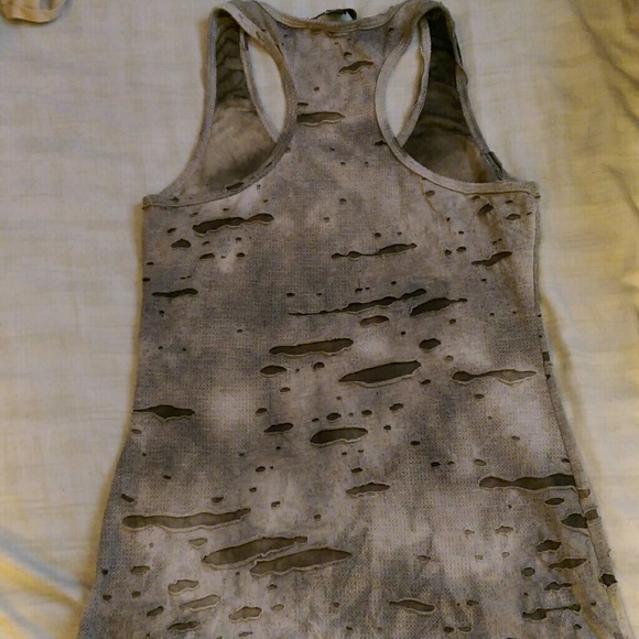 Forever 21 "destroyed" taupe tank top
