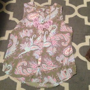 American Eagle paisley polyester tank top