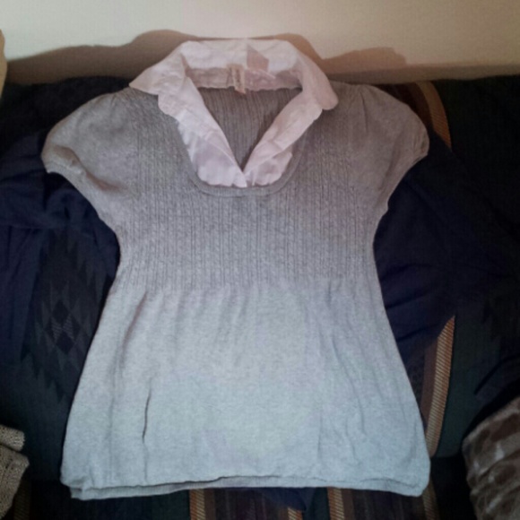 Gray & white blouse