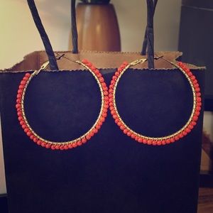 ☀️ Burnt orange hoop earrings☀️