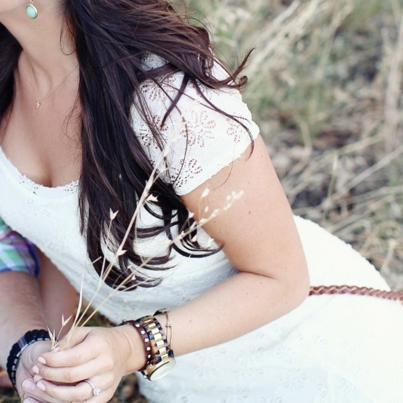 Free People // M // white lace dress