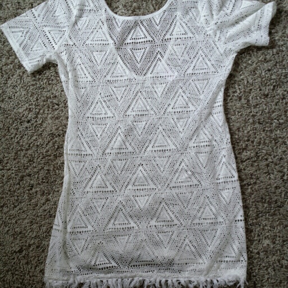 White lacy swimsuit cover up