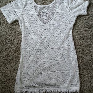 White lacy swimsuit cover up