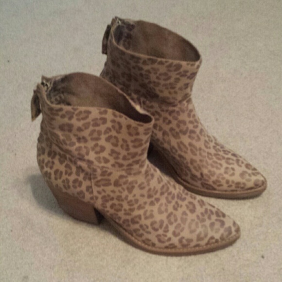 Cheetah print booties