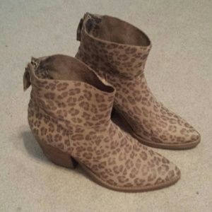 Cheetah print booties