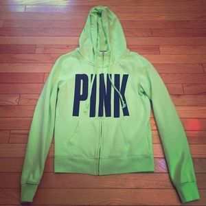 VS full zip lime green hoodie
