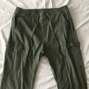 Army green cargo joggers