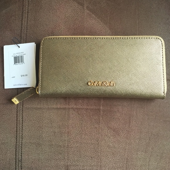 Gold Calvin Klein wallet