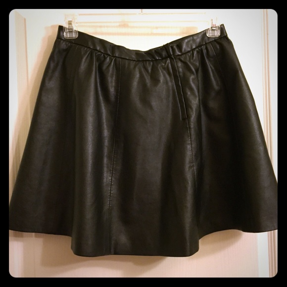 Faux Leather Skater Skirt