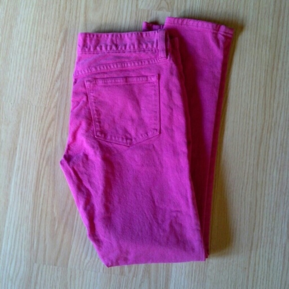 J. Crew Denim - J Crew Toothpick Ankle Hot Pink Skinny Jeans