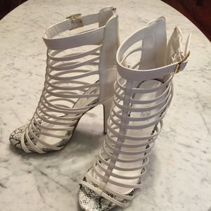White Strappy Open toe Heels Rue 21