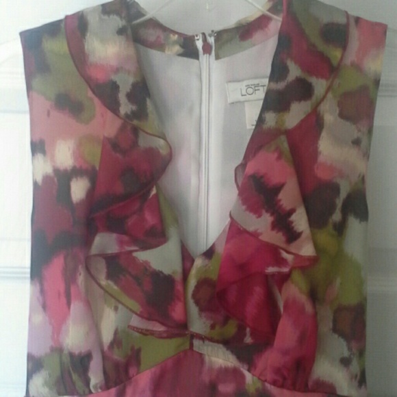 LOFT Floral Watercolor Dress Size 12 - Picture 2 of 3