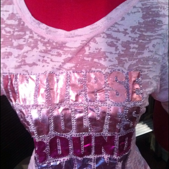 Pink T-shirt with bling on front