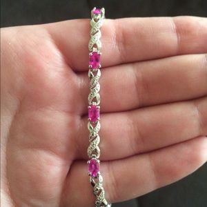 Pink sapphire bracelet